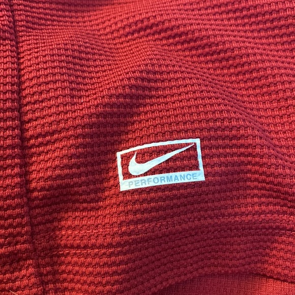 Nike Performance collared short-sleeved shirt. Size large, color red. - Picture 4 of 6